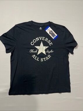 Converse Black Short Sleeve Chuck Taylor Star Graphic Tee Size L